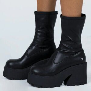 Windsor smith found black stretch sock boots